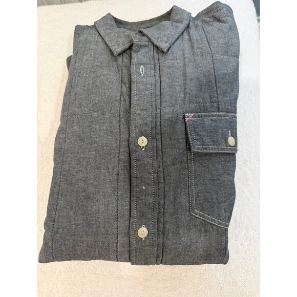All Saints Spitalfields Co Vintage Mens Chambray Quilted light Shirt Jacket Sz-M - Picture 11 of 11